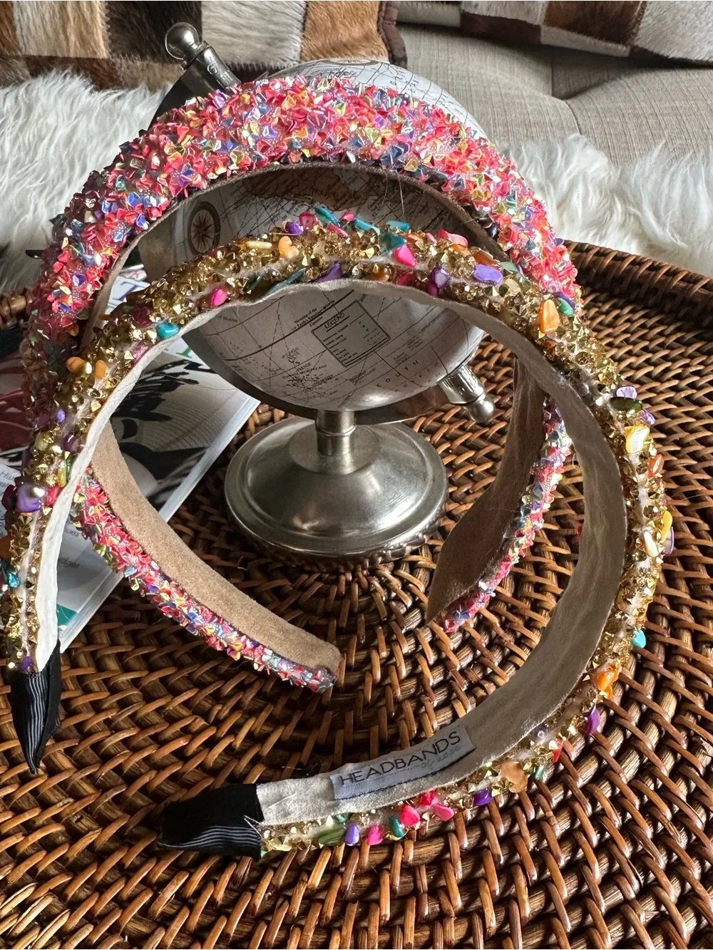 Headbands for Hope Beaded Sequin Glitter Multicolor Headband Set